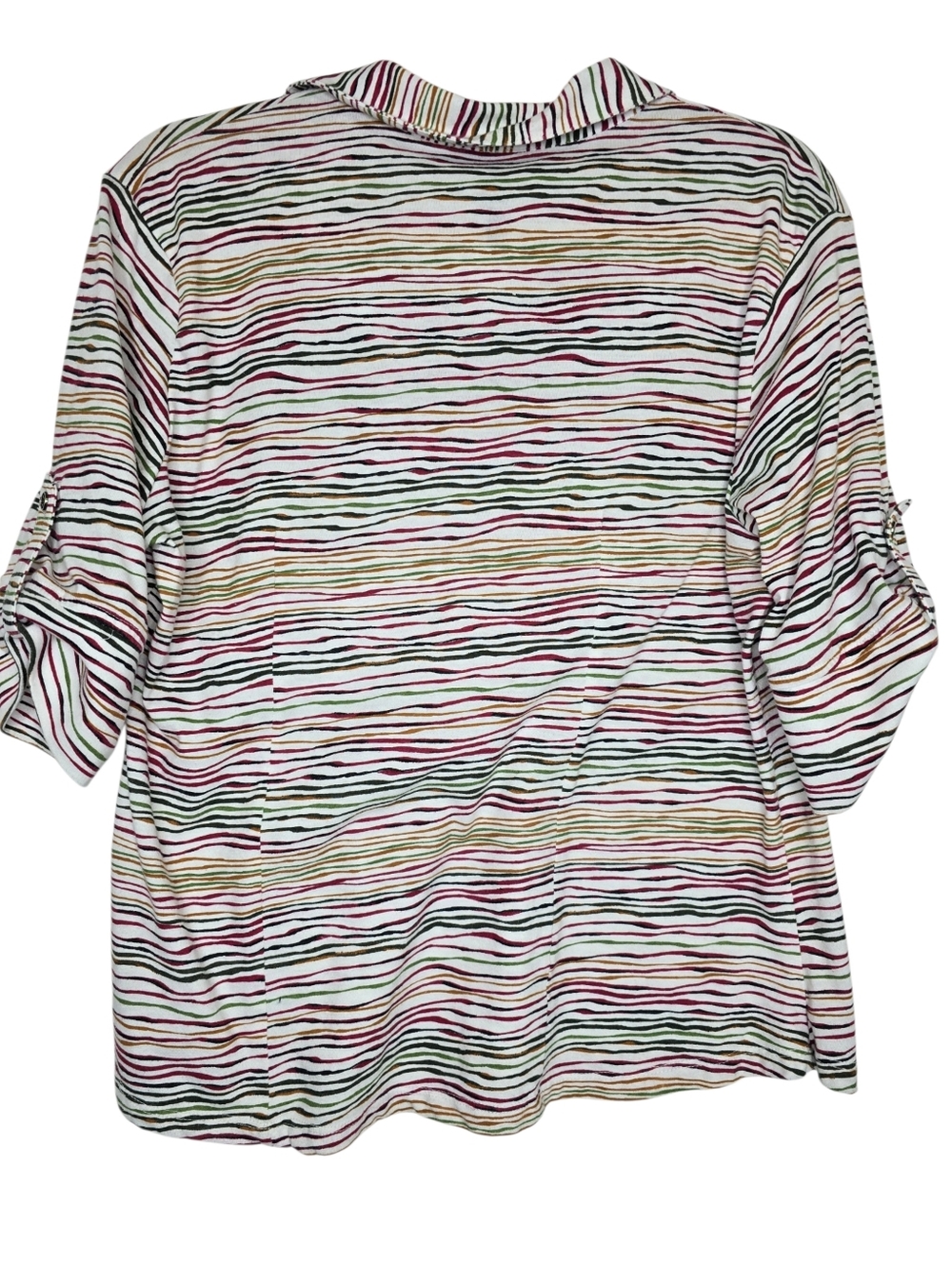 Cathy Daniels striped button-front blouse - Picture 2 of 5